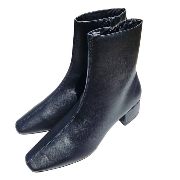 LOFT Black Seamed Square Toe Booties - Picture 1 of 8